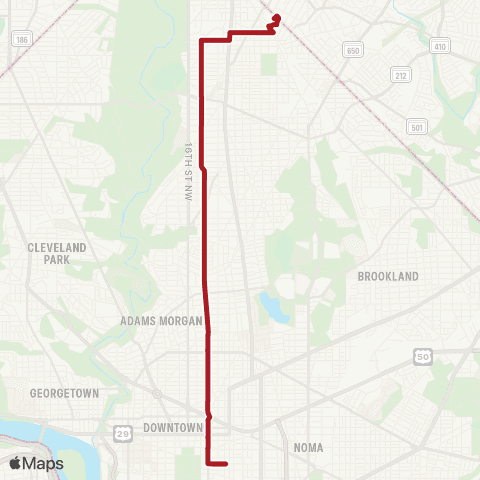 Metrobus 14 St Limited map