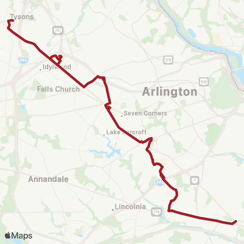Metrobus Leesburg Pike map