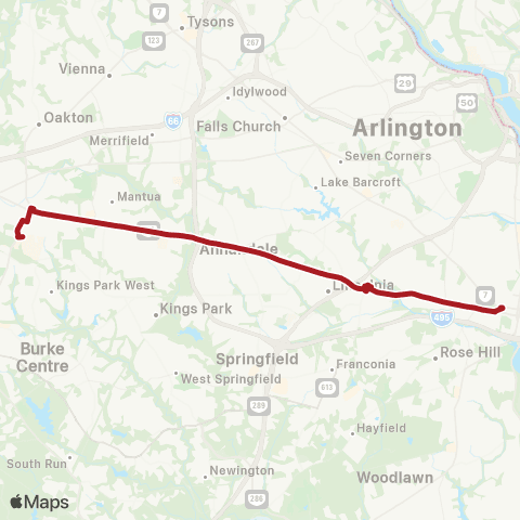 Metrobus Little River Tpk-George Mason map