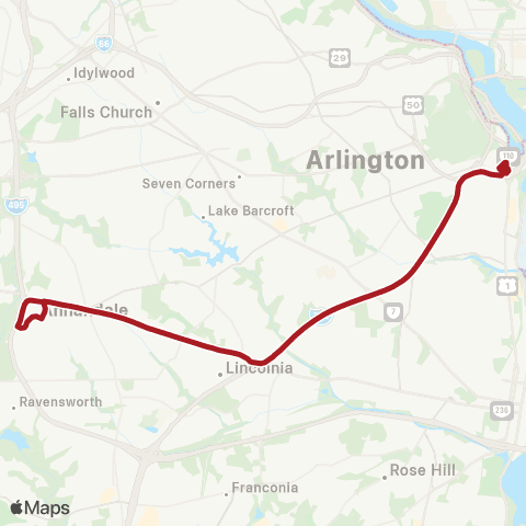 Metrobus Little River Tpk-Pentagon map