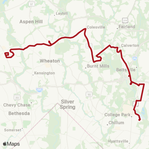 Metrobus Randolph Rd-College Park map