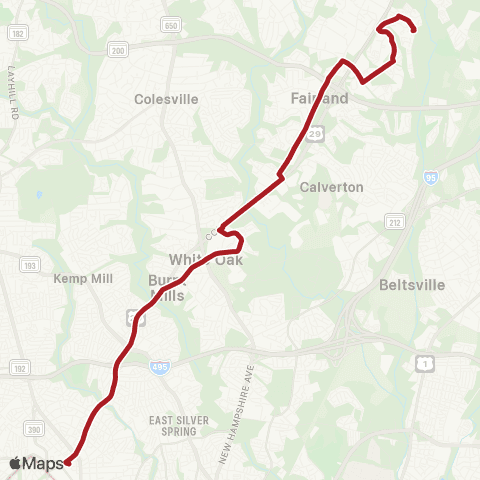 Metrobus Colesville Rd-Greencastle map