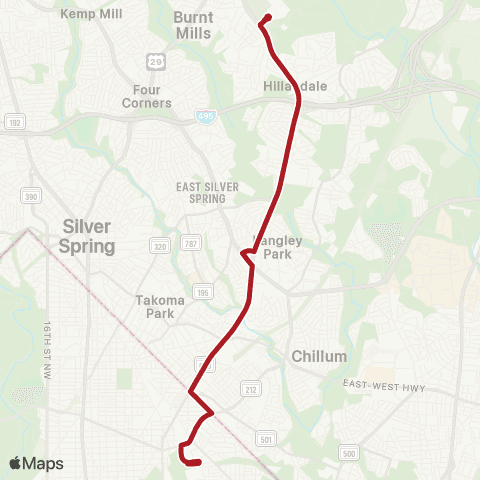 Metrobus New Hampshire Av Limited map