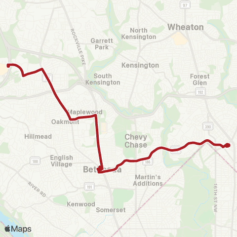 Metrobus East West Hwy map