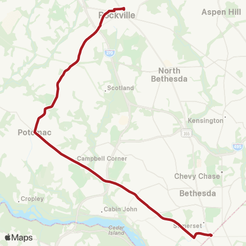 Metrobus River Rd-Falls Rd map