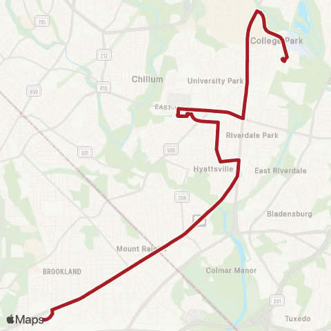 Metrobus Baltimore Av map