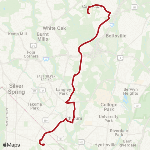 Metrobus Riggs Rd-White Oak map