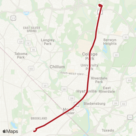 Metrobus Baltimore Av Limited map