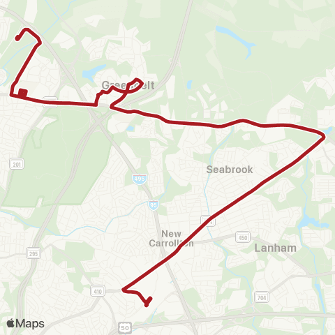 Metrobus Greenbelt Rd-New Carrollton map