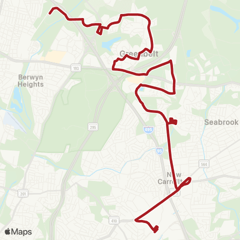 Metrobus Hanover Pkwy-New Carrollton map