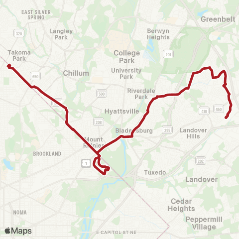 Metrobus Chillum Rd-New Carrollton map