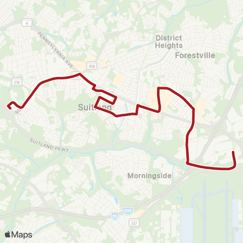 Metrobus Forestville-Suitland map
