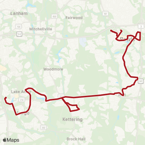 Metrobus Central Av-Bowie map