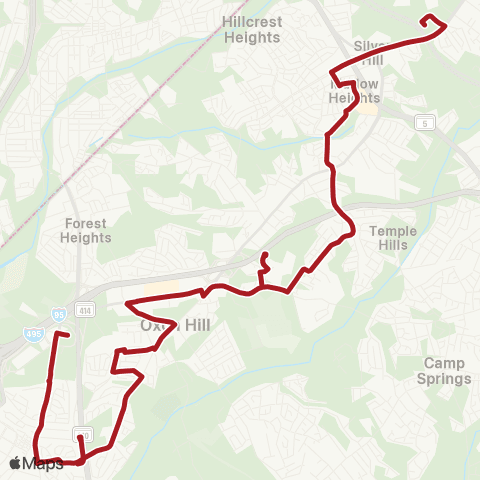 Metrobus Suitland-Oxon Hill map