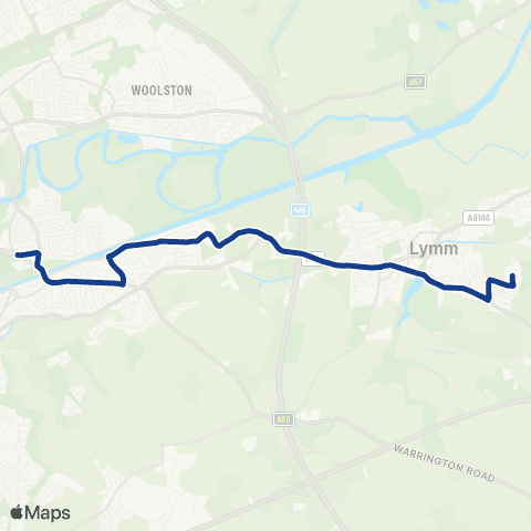 Warrington's Own Buses Lymm High School - Cheshire Cheese map