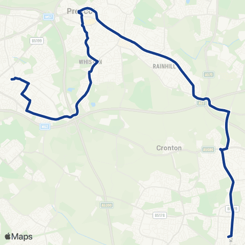 Warrington's Own Buses Huyton Bus Station - Halton College map