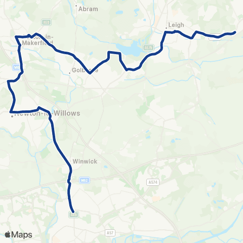 Warrington's Own Buses St Mary's HS - Warrington Vale Royal Coll map