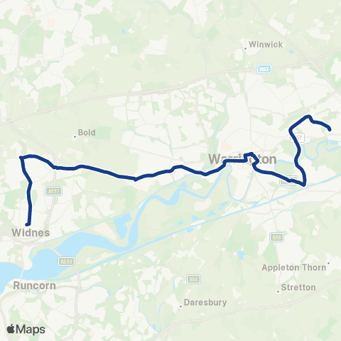Warrington's Own Buses Medical Centre - Halton College map
