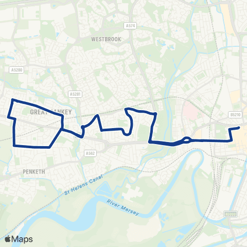 Warrington's Own Buses Warrington Bus Interchange Stand S - Warrington Bus Interchange Stand T map