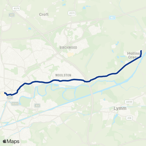 Warrington's Own Buses Warrington Bus Interchange Stand C - Weir Ln map