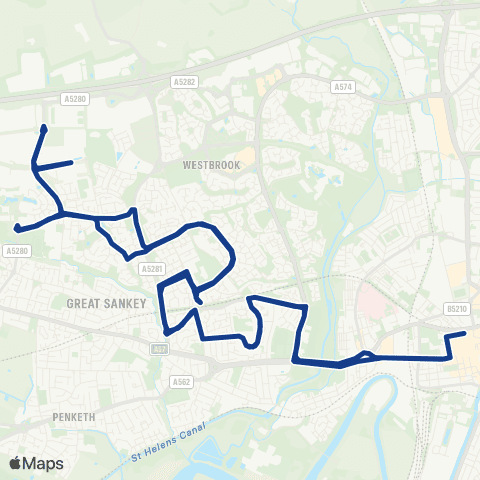 Warrington's Own Buses Warrington Bus Interchange Stand S - Warrington Bus Interchange Stand T map