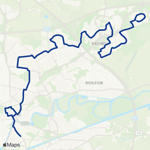 Warrington's Own Buses Warrington Bus Interchange Stand P - Spar Shop map