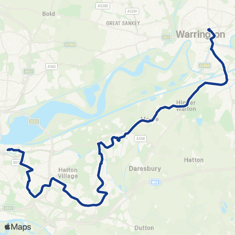 Warrington's Own Buses Warrington Bus Interchange Stand H - Runcorn High St / Stand A map