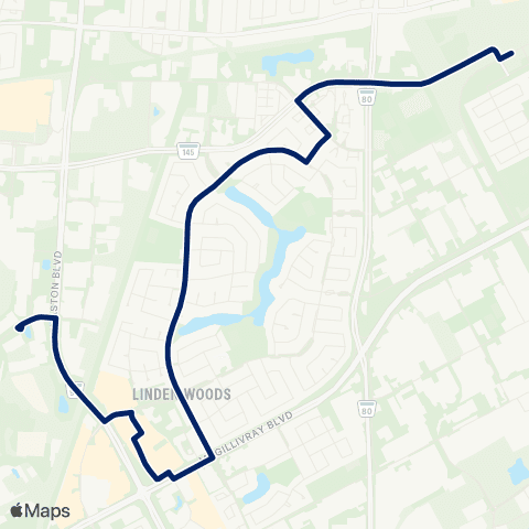 Winnipeg Transit Lindenwoods West map