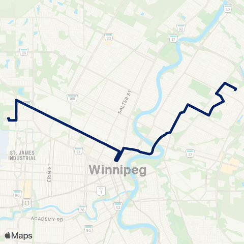 Winnipeg Transit Watt - Logan map