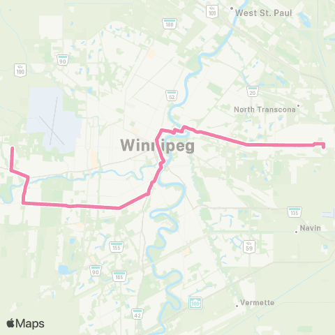 Winnipeg Transit Regent - Grant map