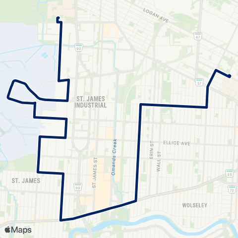 Winnipeg Transit Sherwin - Valour map