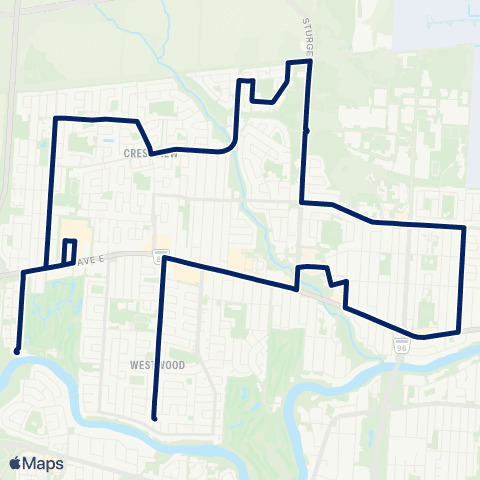 Winnipeg Transit Crestview - Westwood map