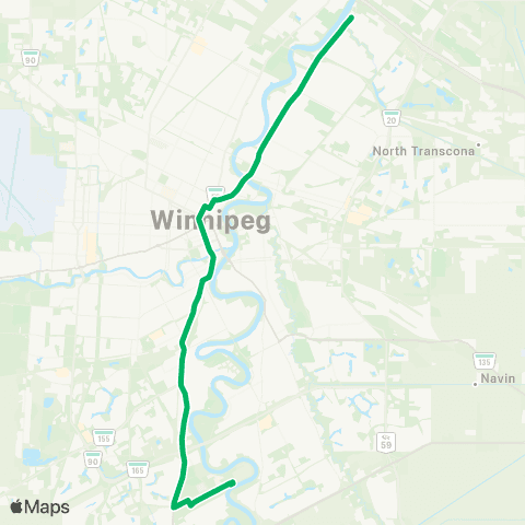 Winnipeg Transit Henderson - Pembina map