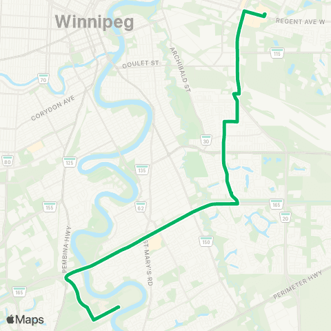 Winnipeg Transit Lagimodiere - Abinojii Mikanah map