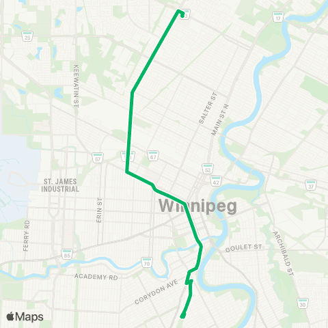 Winnipeg Transit McPhillips - Donald map