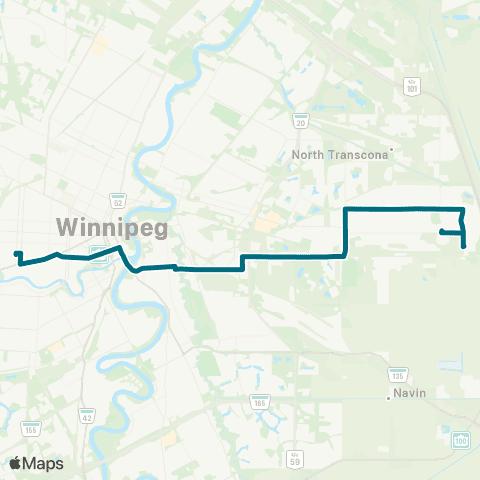 Winnipeg Transit Dugald - Broadway map