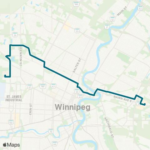 Winnipeg Transit Talbot - Selkirk map