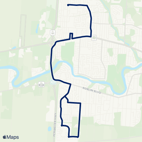 Winnipeg Transit Charleswood - Cavalier map