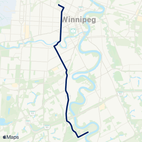 Winnipeg Transit Sherbrook Express - Pembina Express map