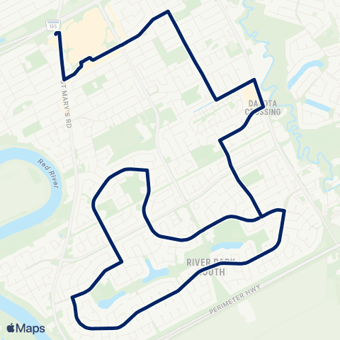 Winnipeg Transit Aldgate - Meadowood map