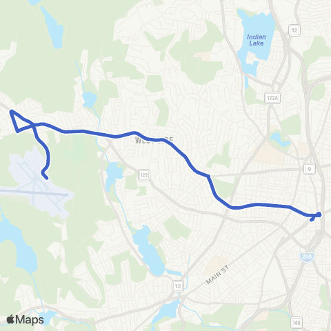 WRTA Worcester Airport map