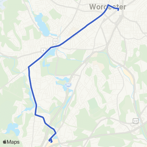 WRTA Auburn Mall - Webster Sq map