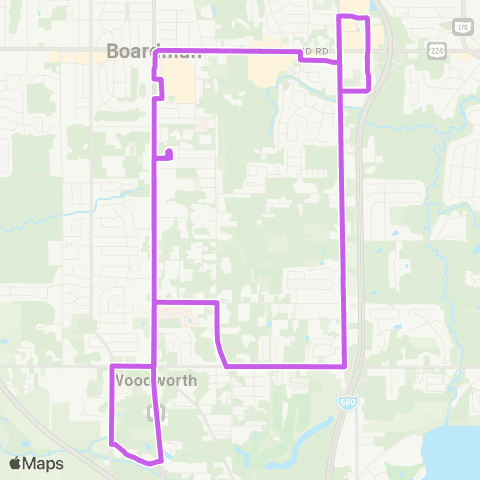 WRTA Boardman East Loop map