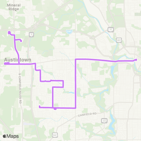 WRTA Austintown Loop map