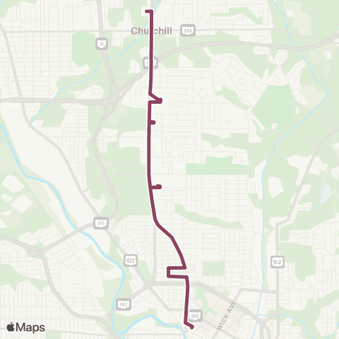 WRTA Belmont Ave map
