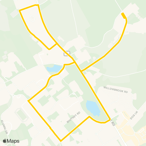 University of Connecticut (HuskyGO) Yellow Line map