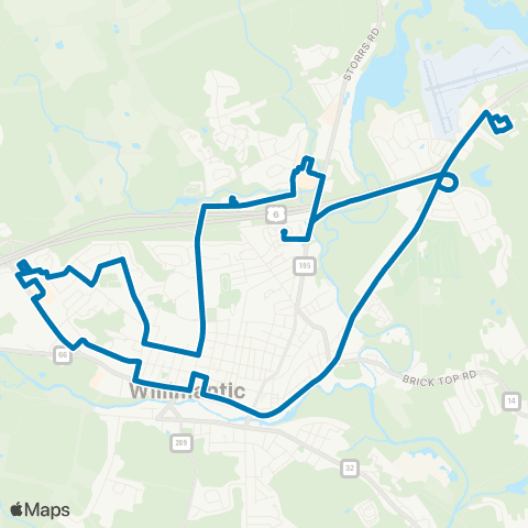 Windham Region Transit District (WRTD) 671 A City Bus Clockwise map