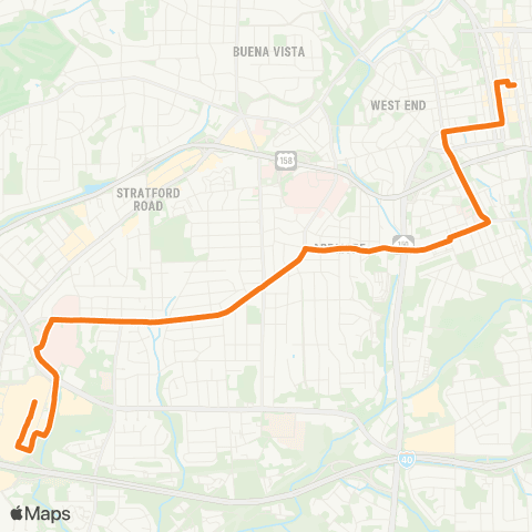 Winston-Salem Transit Authority Hanes Mall - Academy Rd map