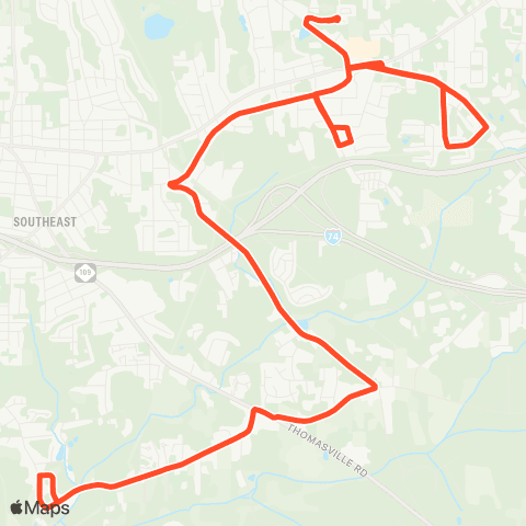 Winston-Salem Transit Authority South Side Circulator map
