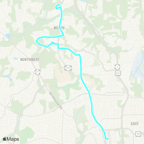 Winston-Salem Transit Authority Sturmer Park - University Park - IFB map